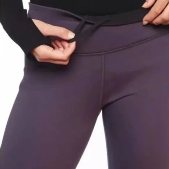 Athleta Leggings Womens L Primaloft Alpine Valley Tight Fleece Lined Purple - Picture 2 of 9